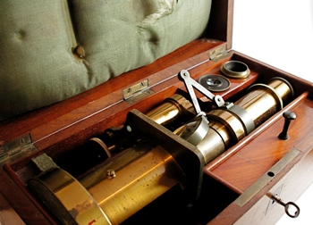 This photo of an antique boxed brass microscope was taken by Matt Gibson from Bristol, UK.